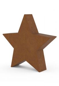 Corten steel cremation ases mini urn 'Star'