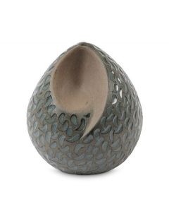 Handmade Ceramic Teardrop Keepsake Urn 'Ohm' – Green-Blue