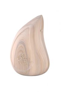 Wooden funeral urn 'Teardrop'