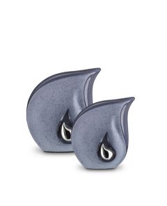 Ceramic keepsake urn 'Teardrop' blue