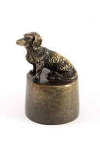 Dachshund urn bronzed