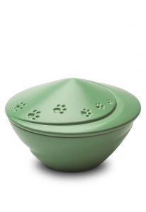 Pet cremation ashes urn with paw prints