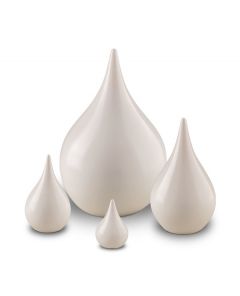 Ceramic keepsake urn 'Teardrop' white