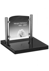 Funeral urn memorial monument with laser engraving
