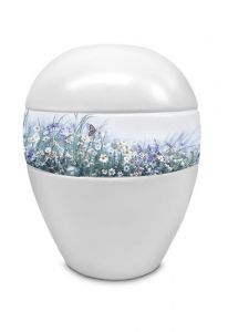 Porcelain urn for ashes 'Daisies'