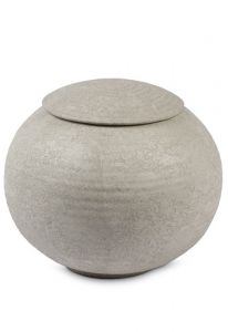 Porcelain Cremation Urn for Ashes 'Sfera' dark beige