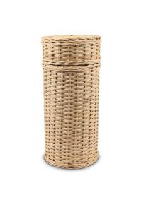 Handwoven rattan cremation urn for ashes