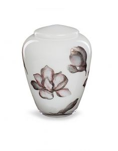 Glass cremation urn Magnolia - symbol of love and beauty
