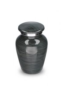 Small cremation urn for ashes from aluminium 'Elegance' wood look