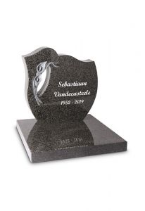 Cremation stone with sculptured calla lily