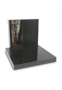 Cremation urn monument with colour or black/white photo