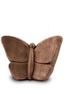Small ceramic art urn for ashes Butterfly | bronze colour