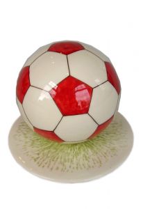 Hand painted soccer urn 