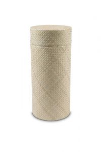 Handwoven wicker cremation urn for ashes - beige