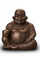Buddha urn with a candle