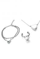 Cremation Jewellery Set with Heart - Bracelet, Ring & Necklace