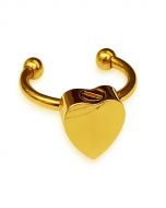 Heart-Shaped Ashes Ring in Gold-Plated Stainless Steel - Self-Fill